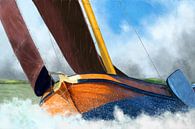 Dem Sturm trotzen: Ein Skutsje-Segelschiff in Friesland von Jan Brons Miniaturansicht