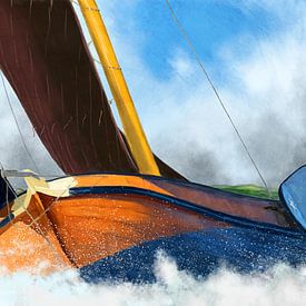 Braver la tempête : Un voilier de Skutsje en Frise sur Jan Brons