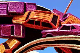 Druk wegverkeer; kluwen van auto's van Gerda Beekers