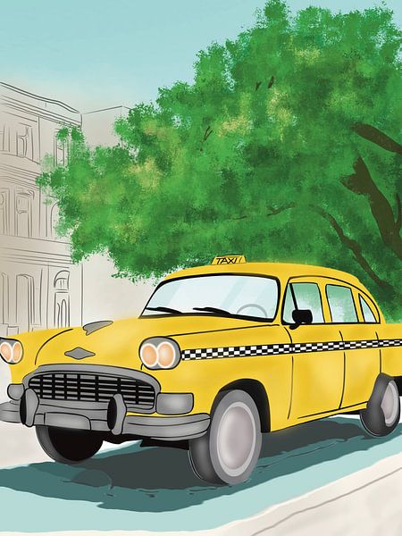 Nostalgie ensoleillée : "Taxi à La Havane" ; par Art Prints