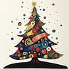 Kerstboom abstracte kunst kerstmis van Mel Digital Art
