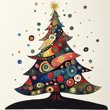 Christmas tree abstract art Christmas by Mel Digital Art