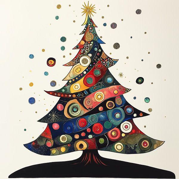 Weihnachtsbaum abstrakte Kunst Weihnachten von Mel Digital Art auf ArtFrame, Leinwand, Poster und mehr