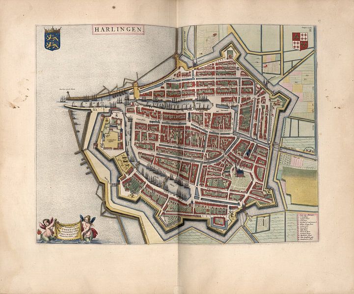 Harlingen, Stadsplattegrond Joan Blaeu 1652 van Atelier Liesjes
