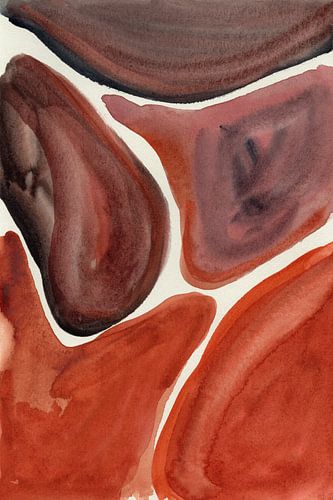 Organische vormen — Abstracte aquarel in aardetinten