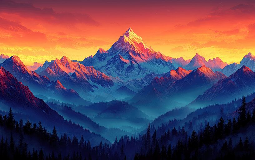 Majestic Peaks at Sunrise by robby akrim