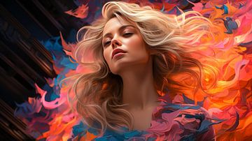 Portrait of a woman with colourful blonde hair by Animaflora PicsStock