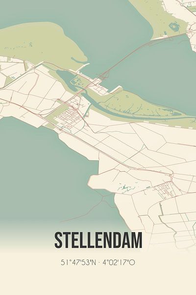 Vintage map of Stellendam (South Holland) by Prints of Place