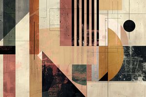Strukturierte Geometrie - Moderne Abstraktion in Warmen Tönen
