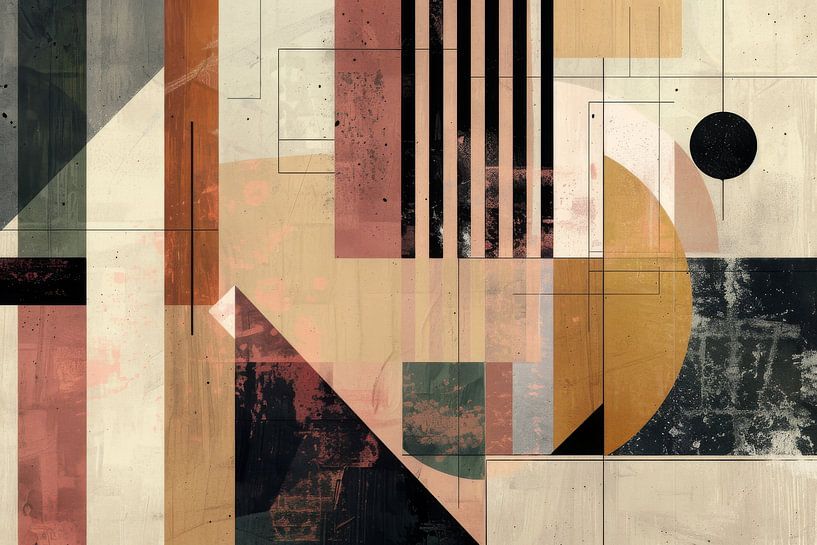 Structured geometry - Modern abstraction in warm tones by Poster Art Shop