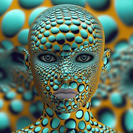 Tête futuriste sur Ton Kuijpers