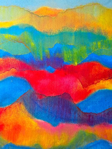 Peinture abstraite aux couleurs et aux lignes douces, dans des tons pastel sur JBJart Justyna Jaszke