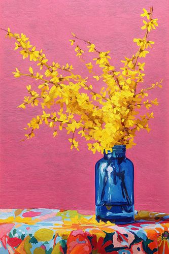 Golden Forsythia in Blue no. 5