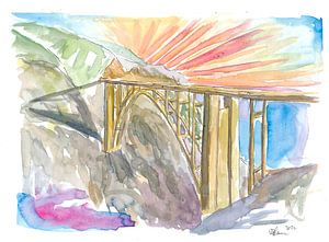 Bixby Bridge on Big Sur Coast Highway California by Markus Bleichner