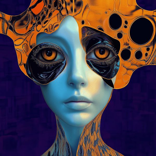 Female portrait with headdress by Ton Kuijpers