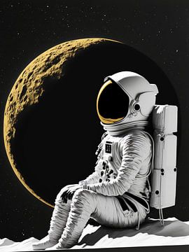 Astronaut in space by haroulita