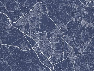 Kaart van Parkstad in Royaal Blauw van Map Art Studio