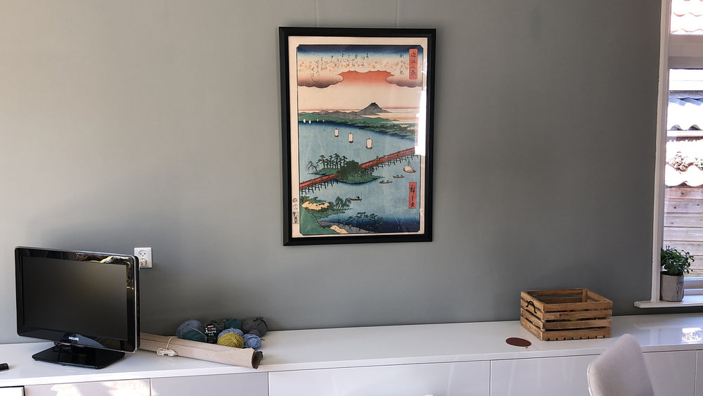 Utagawa Hiroshige.Abendrot bei Seta