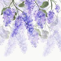 Vieille aquarelle pluie bleue
