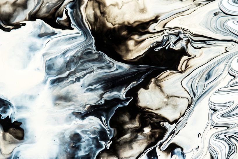 Black-white and blue acrylpainting par Rob Smit