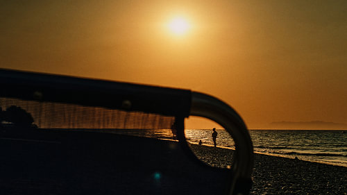 Zonsondergang op het strand van Ialysos
