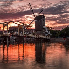 Molen de Put bij zonsondergang by Edzard Boonen