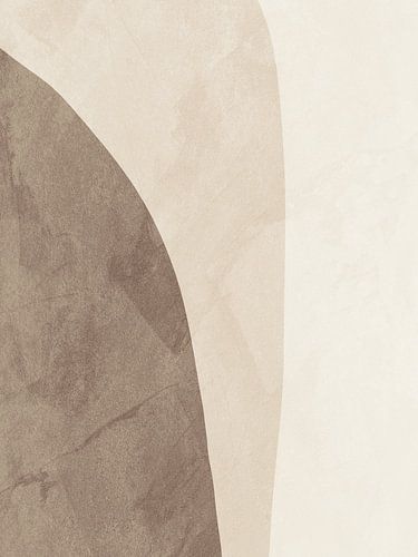 Organische geometrische abstracte kunst in aardetinten