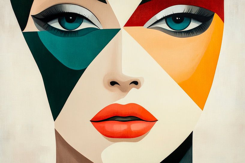 Geometrische schoonheid - kleurenspel van Poster Art Shop