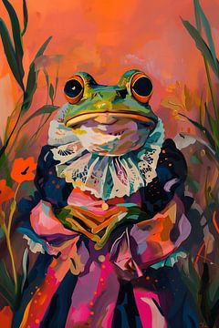 Elegant Victorian-style frog by NJ Midnight Studio