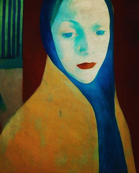 The woman with the blue headscarf by Jan Keteleer
