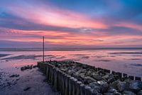 Blozende hemel in de Waddenzee