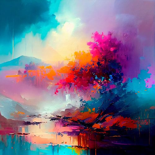 Colourful trees on the waterfront. Part 1