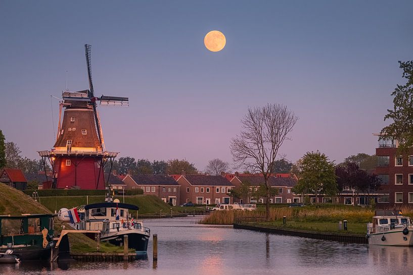 Pleine lune à Dokkum par Henk Meijer Photography