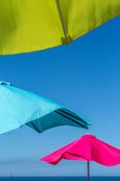 Summer colours of parsols by the sea