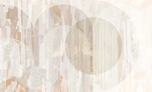 Scandinavië Abstractie Goud Crème Taupe