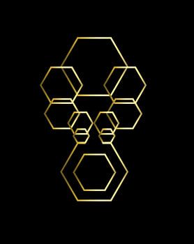 Hexagon Gold – Minimalistische geometrische Linien