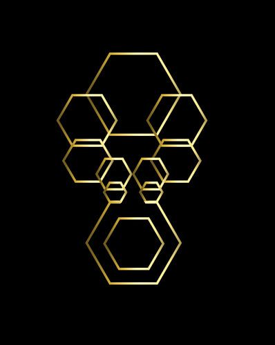 Hexagon Goud - Minimalistische Geometrische Lijnen