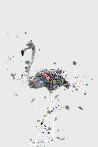 The mosaic of the white flamingo