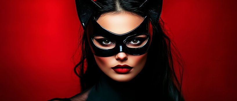 Fascination of the cat woman in portrait by Poster Art Shop