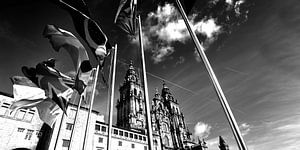 Kathedrale von Santiago de Compostella, Spanien (schwarz/weiß)