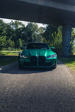 Green BMW M3 G80 in a Peaceful, Forest Setting by Sebastiaan van 't Hoog