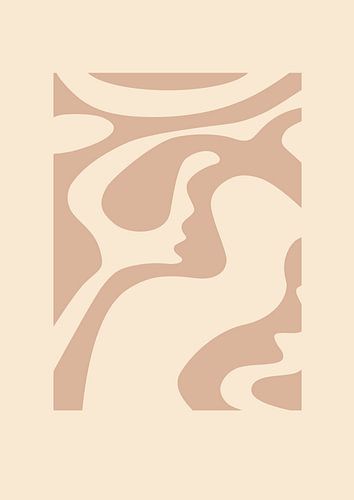 Grafische kunst Gewoon Simpel – Nude tint – Muur galerie - Minimalistisch interieur – Abstract van Design by Pien
