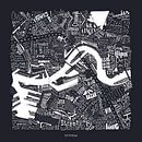 Map of Rotterdam as a map with street names - black by Vol van Kleur thumbnail