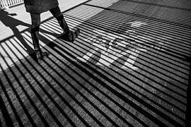 ‘1.5-metre distance’ template on the Hoge Brug by Streets of Maastricht