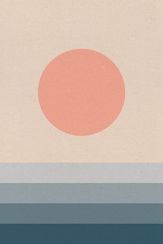 Zon, maan, oceaan. Ikigai. Abstracte minimalistische Zen kunst