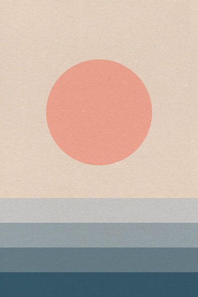 Sonne, Mond, Ozean. Ikigai. Abstrakte minimalistische Zen-Kunst von Dina Dankers