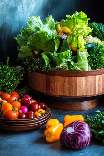 Mand met verse groenten