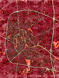 Kaart van Roeselare in de stijl 'Amber Autumn' van Maporia