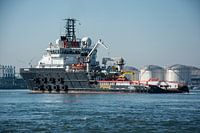 Sleepboot  in de Haven Rotterdam in het Callandkanaal.