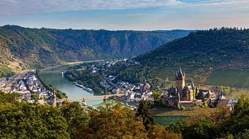 Uitzicht op Cochem aan de Moezel, Duitsland van Adelheid Smitt